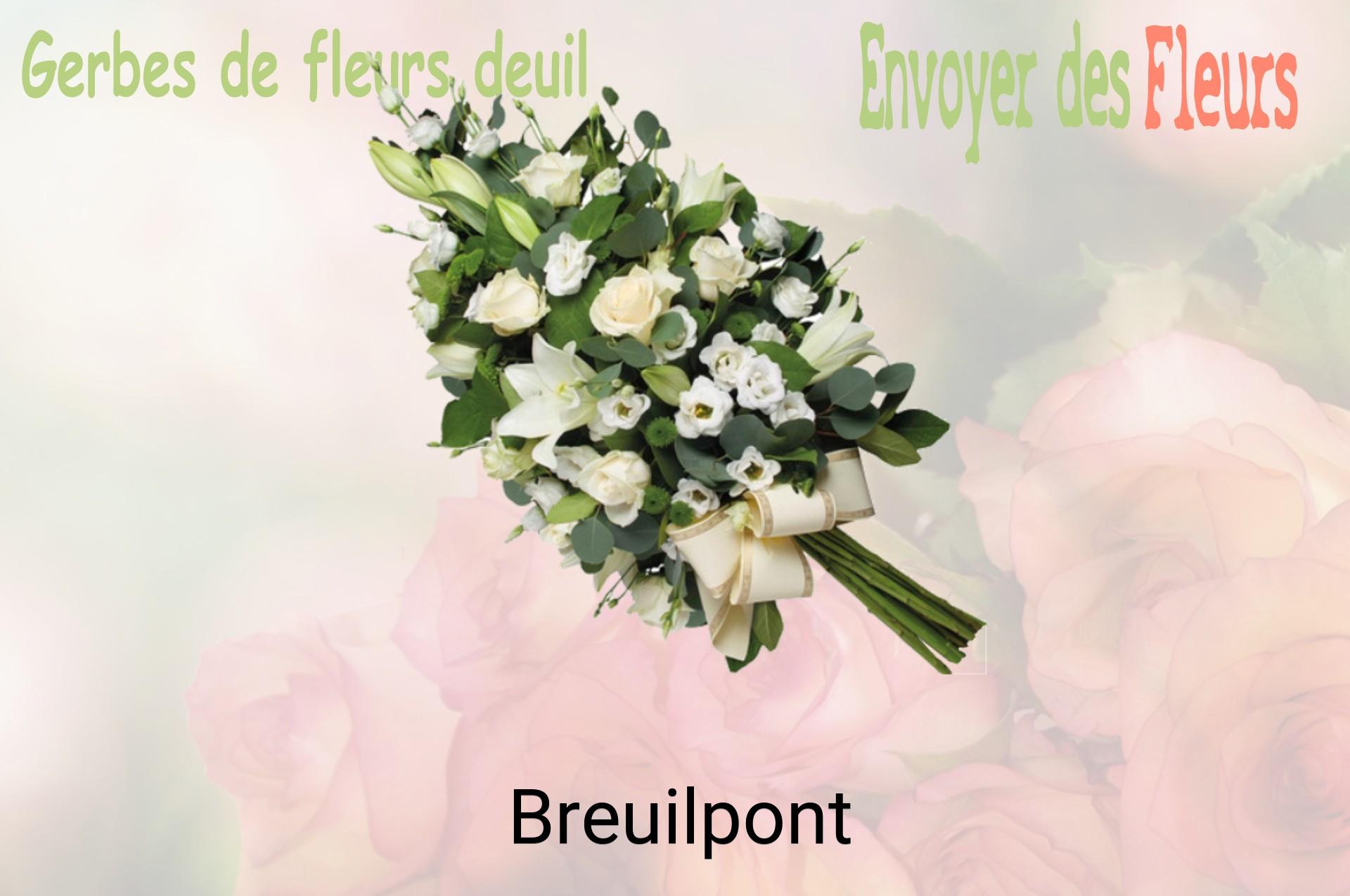 Gerbe de fleurs de deuil livrée à Breuilpont